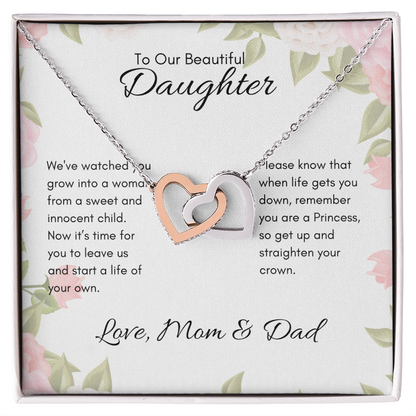 Our Beautiful Daughter| Interlocking Hearts | From Mom and Dad | Bride to Be | Debutante| Off On Her Own