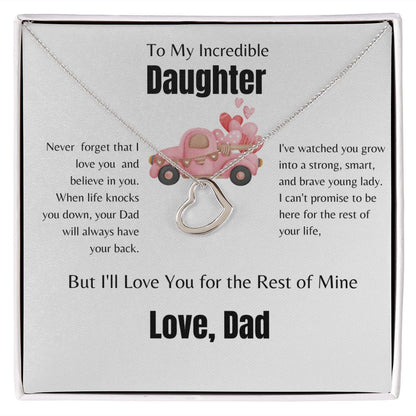 To My Incredible Daughter | Delicate Heart Necklace
